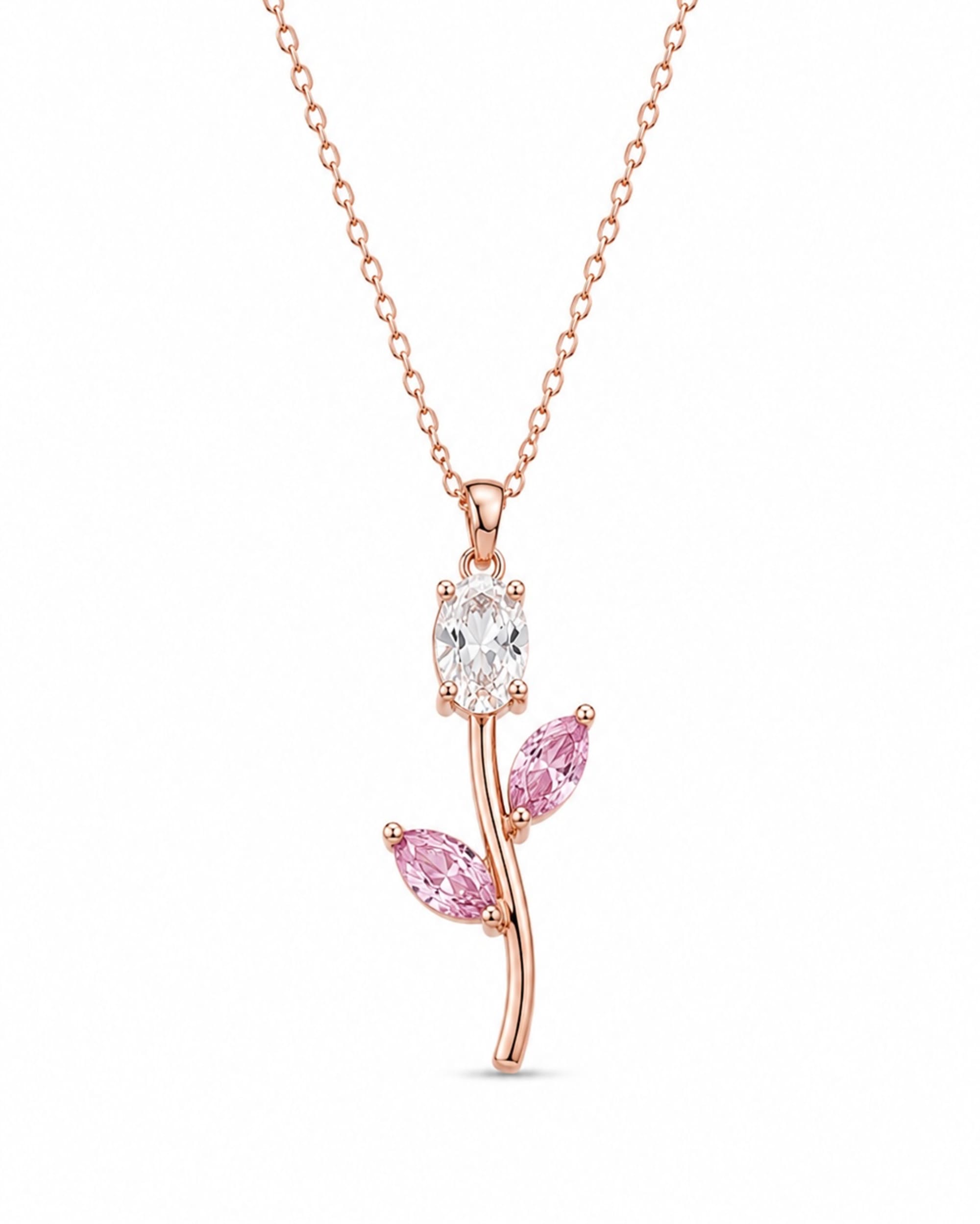 Rose Bloom Pendant Necklace in Rose gold — ₹294