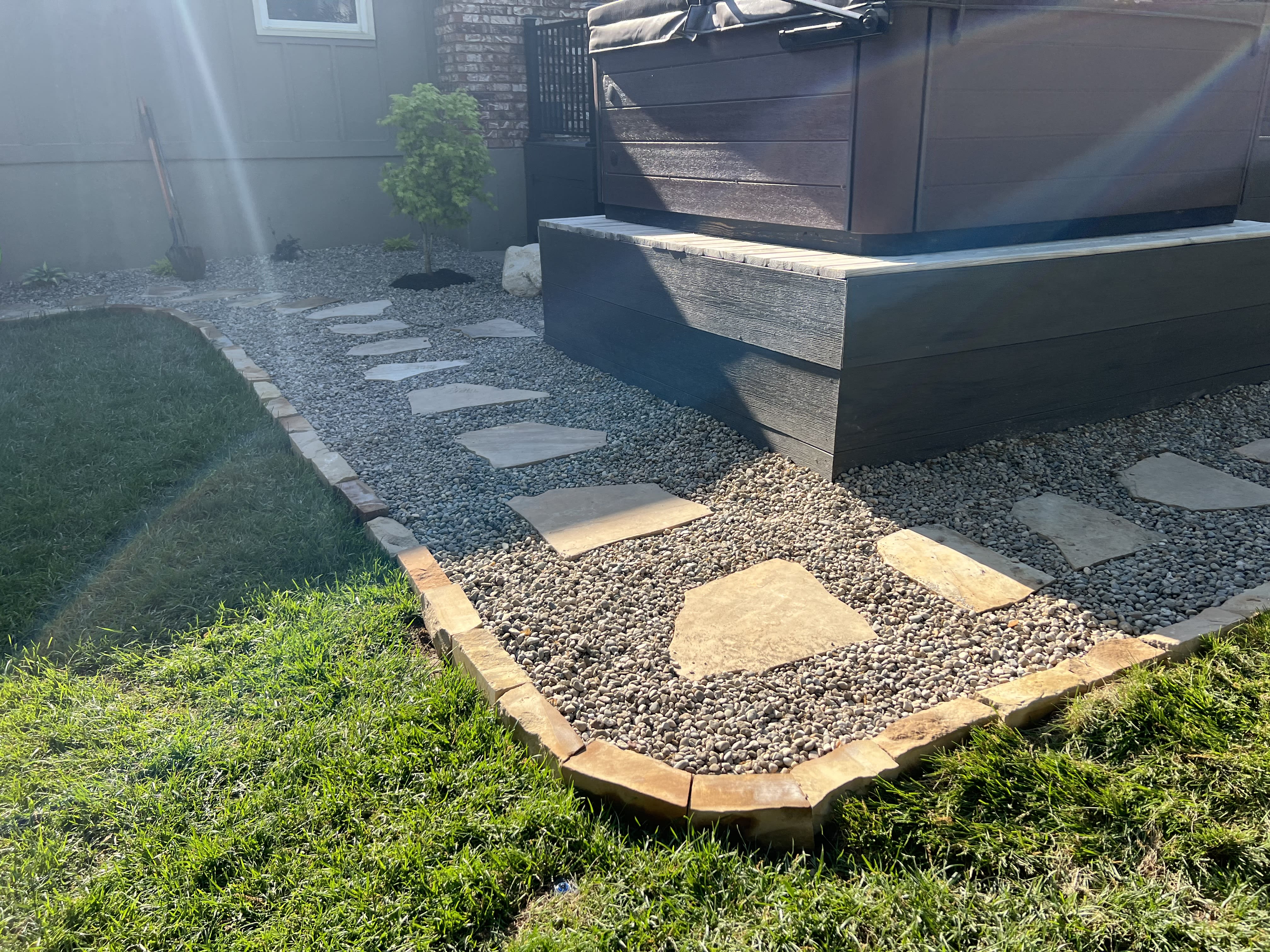 Rockbed & Stone Walkway