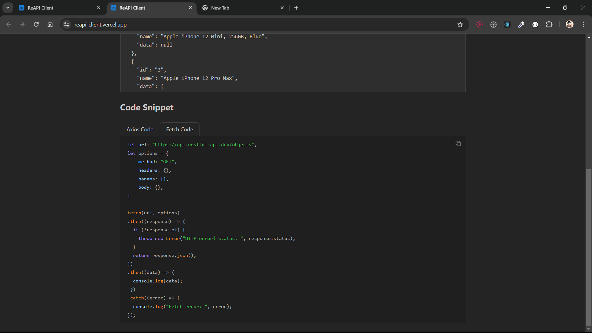 Code Snippets