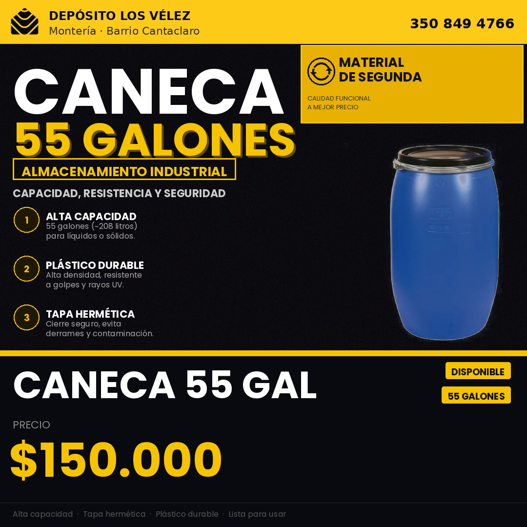 Caneca 55 galones