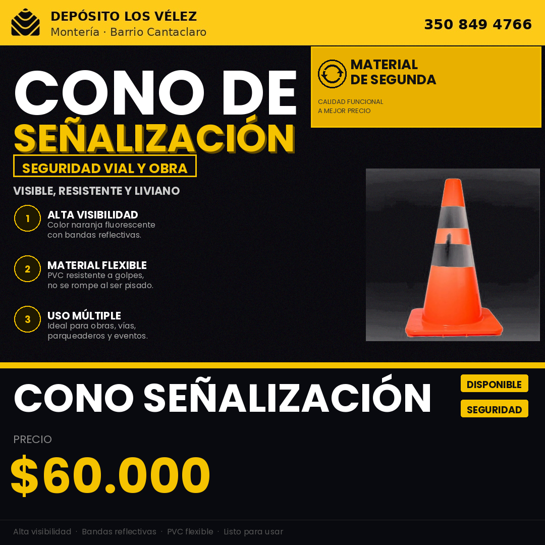 Cono de seguridad vial