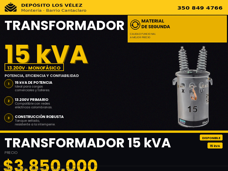 Transformador 15KVA