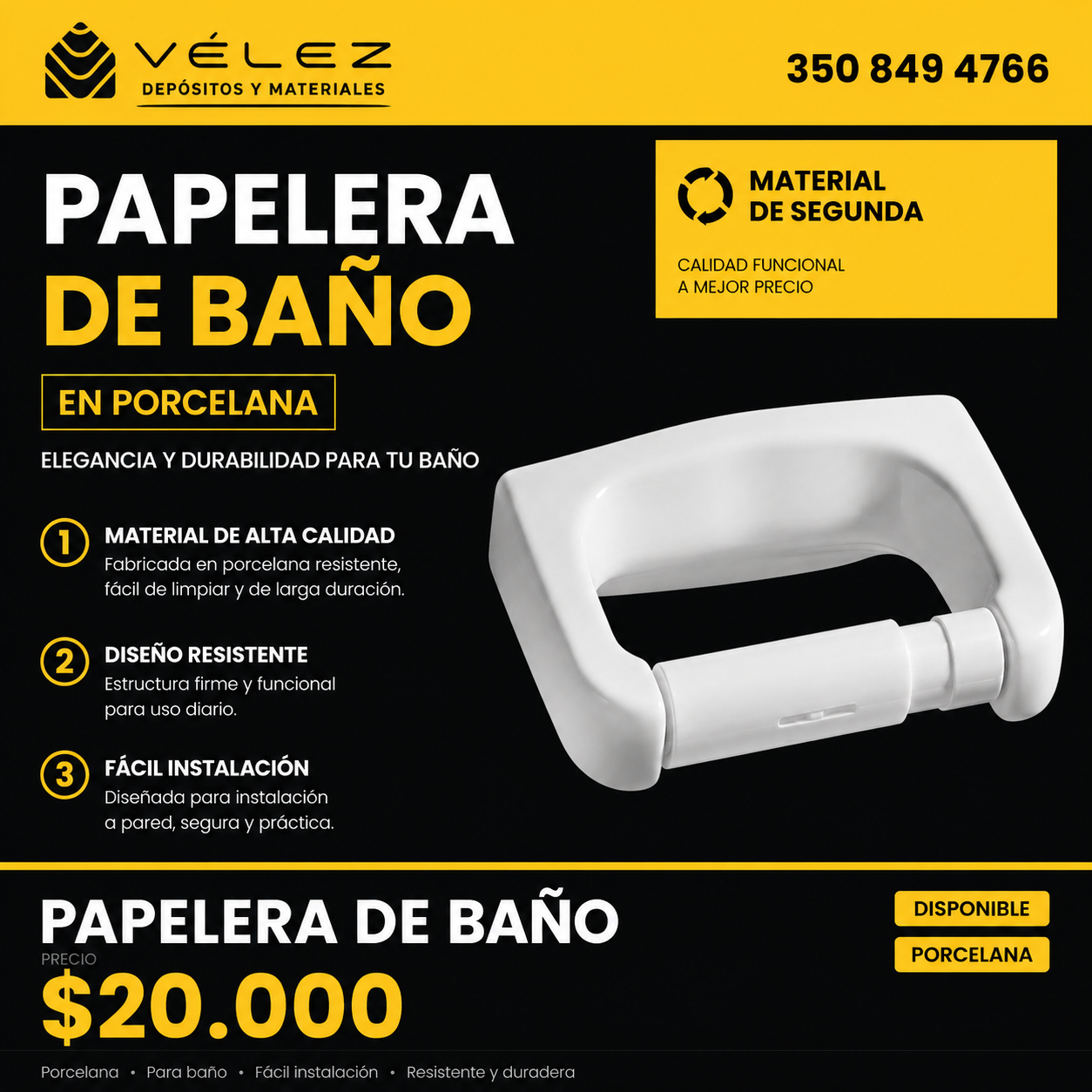Accesorio baño - papelera
