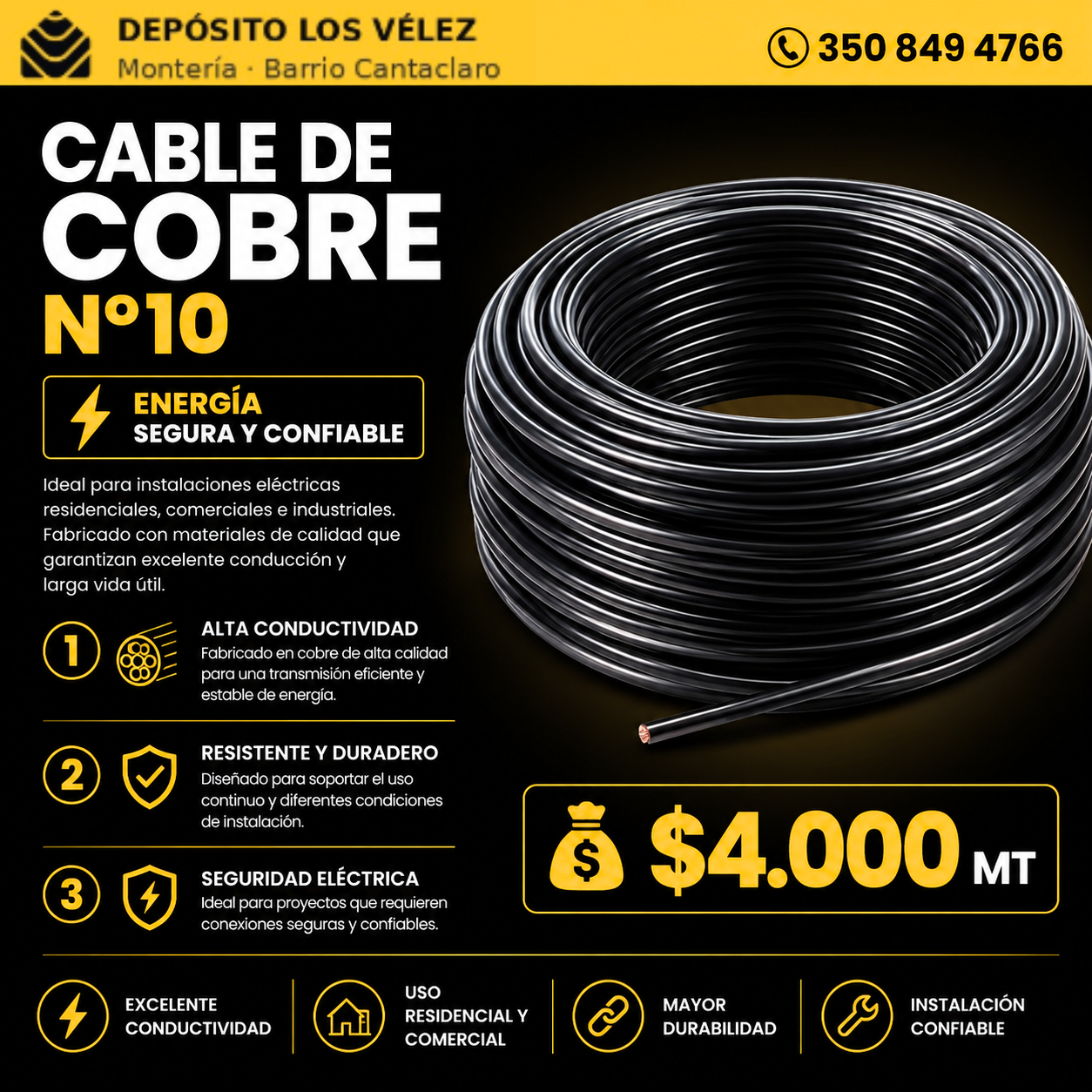 Cable cobre N10