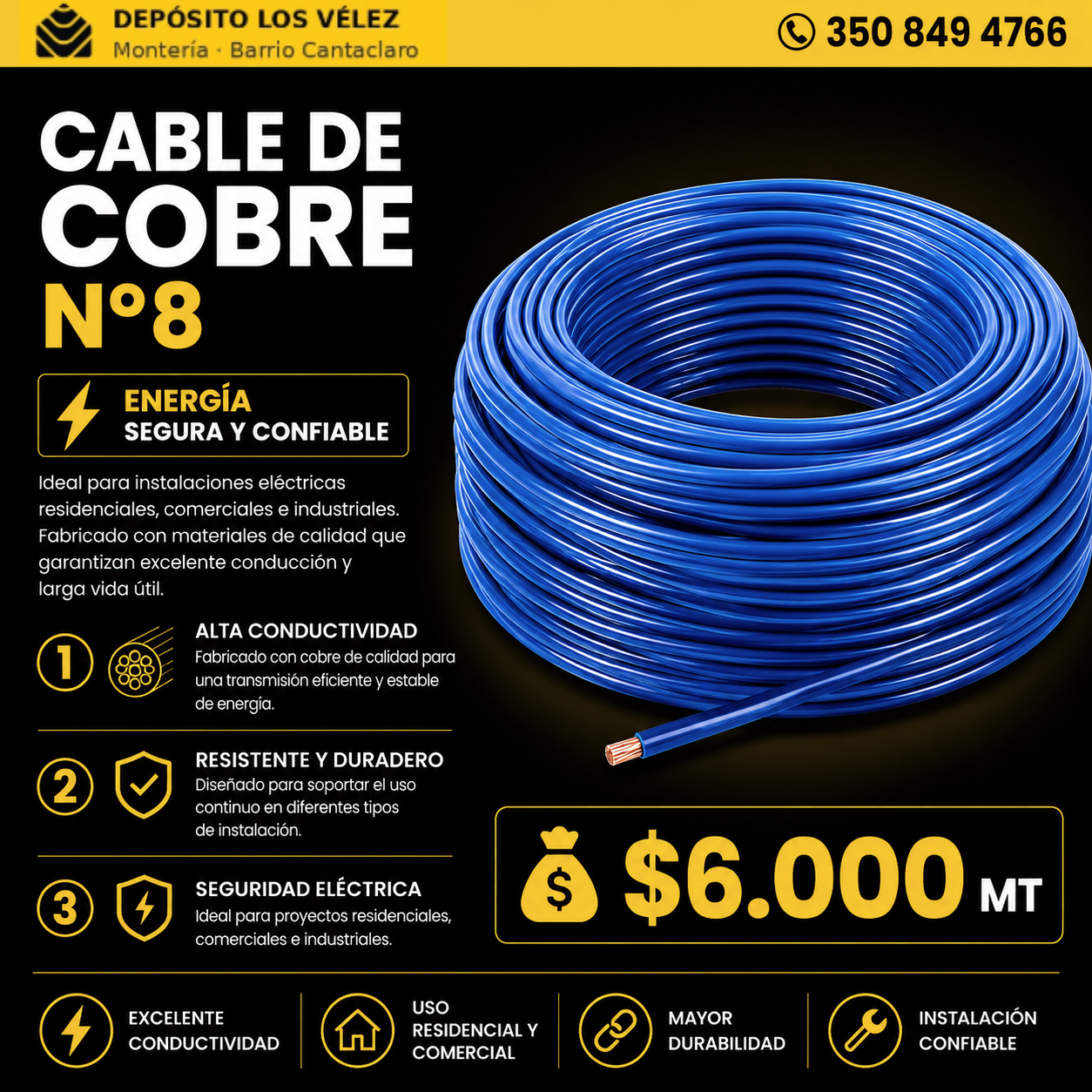Cable cobre N8