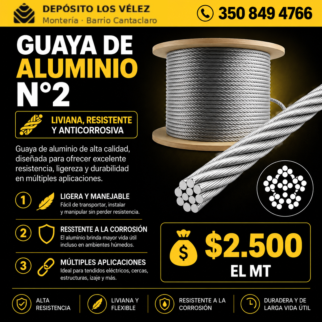 Guayua eléctrica aluminio N2