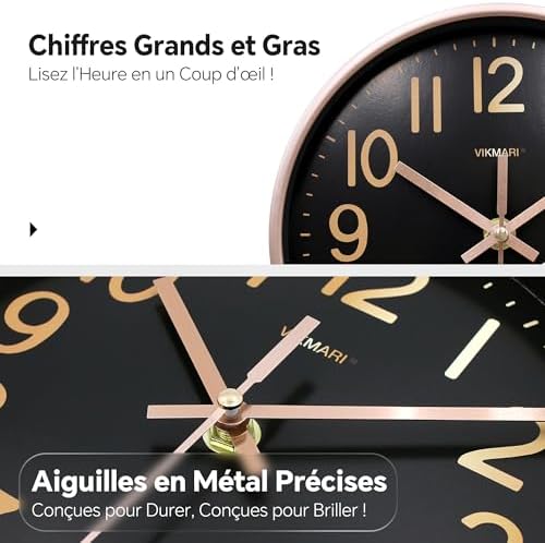 Vue 6 de Vikmari Horloge Murale Cm