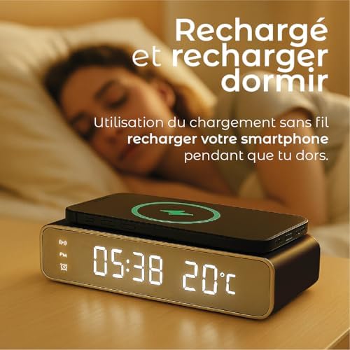 Vue 4 de Techmade Reveil Numerique Avec