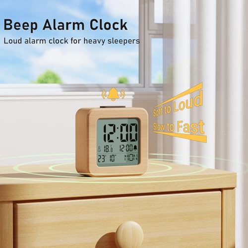 Vue 3 de Reveil Numerique En Bois