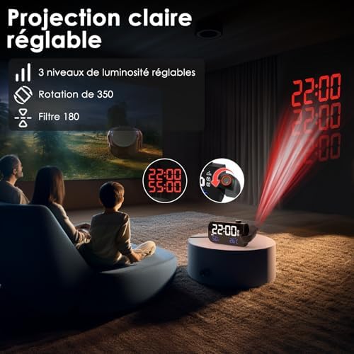 Vue 2 de Mosuo Radio Reveil Projection
