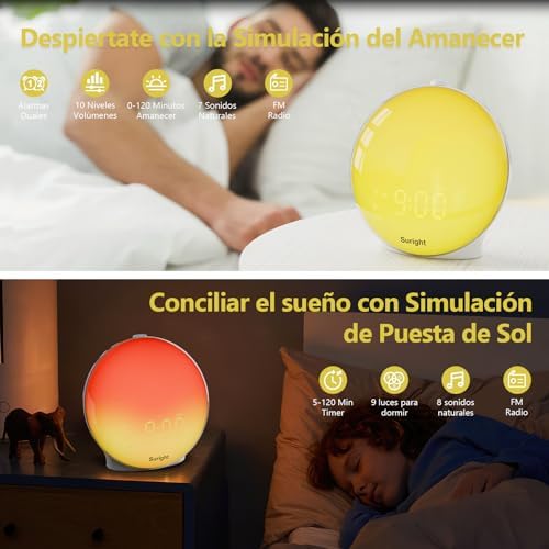 Vue 3 de Suright Reveil Lumiere Du