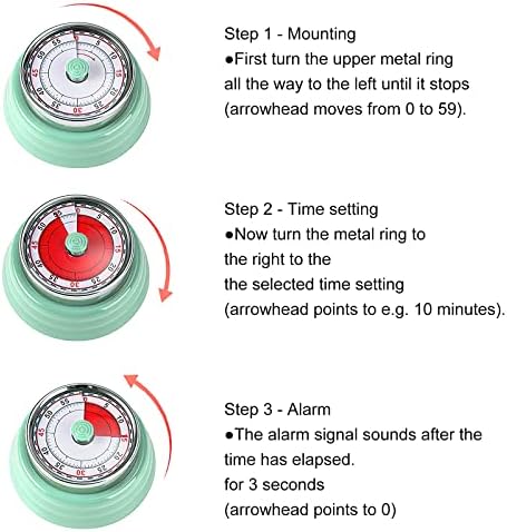 Vue 2 de Minuteur Mecanique Kitchen Timer