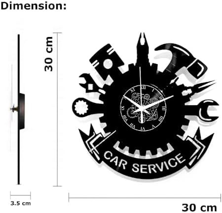 Vue 4 de Horloge Murale Garage Mecanicien