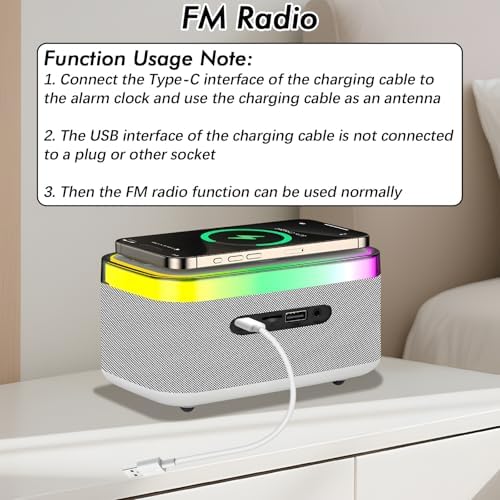 Vue 5 de Radio Reveil Bluetooth Avec