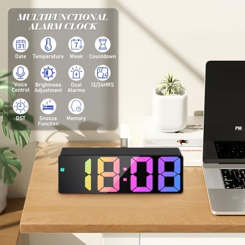 Vue 3 de Flintronic Reveil Numerique Horloge