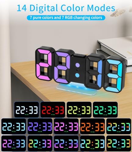 Vue 4 de Horloge Murale Numerique Digitale