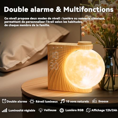 Vue 2 de Reveil Et Veilleuse Enfant