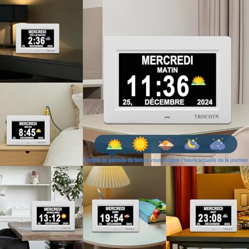 Vue 3 de Trocotn Horloge Numerique Grand