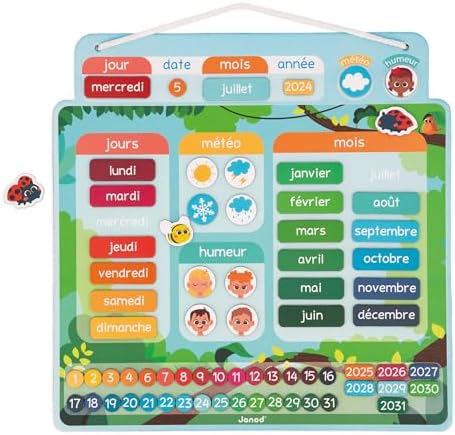 Vue 2 de Janod Calendrier Magnetique Version