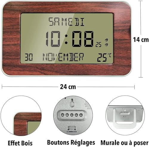 Vue 3 de Fishtec Horloge Reveil Numerique