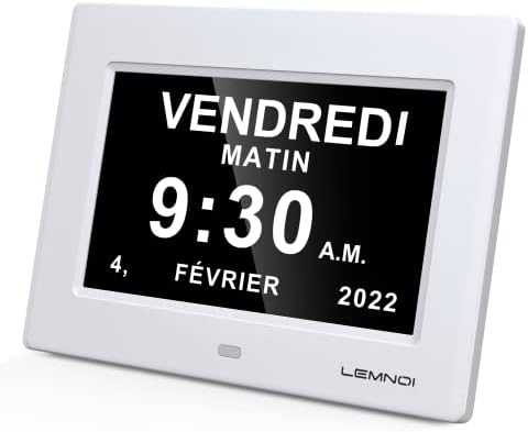 Vue 2 de Lemnoi Pouce Lcd Horloge