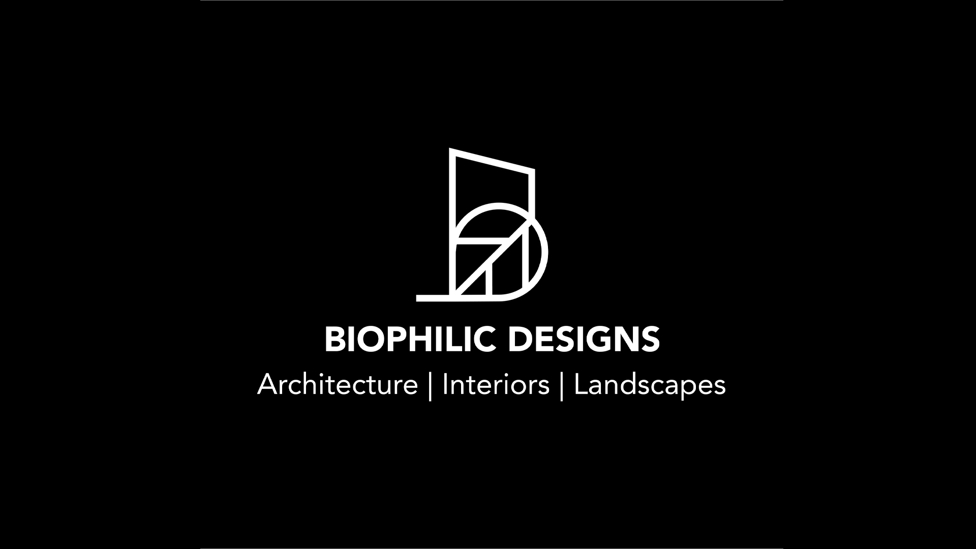 Logo design presentation cover for Biophilic Designs