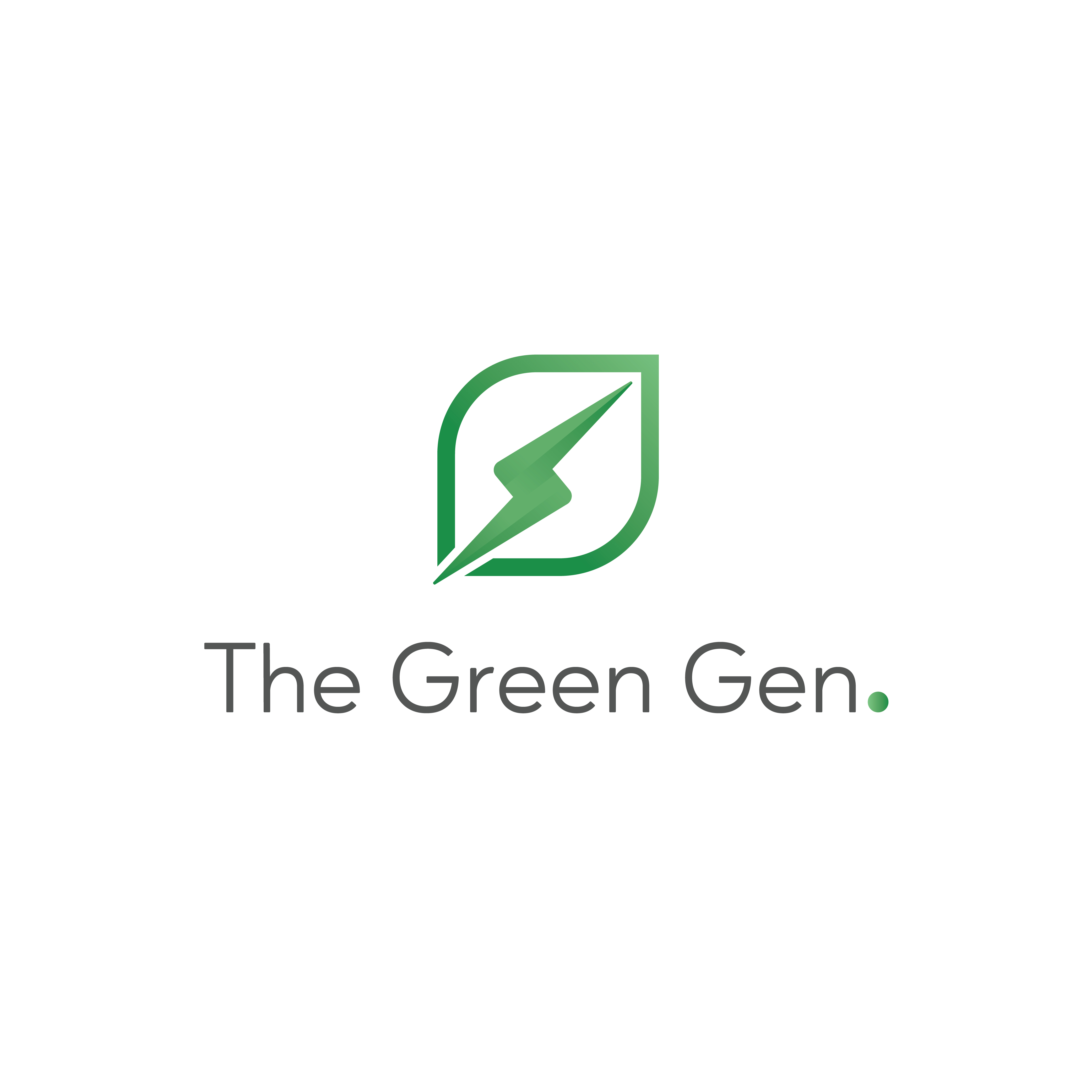 Logo design presentation cover for The Green Gen