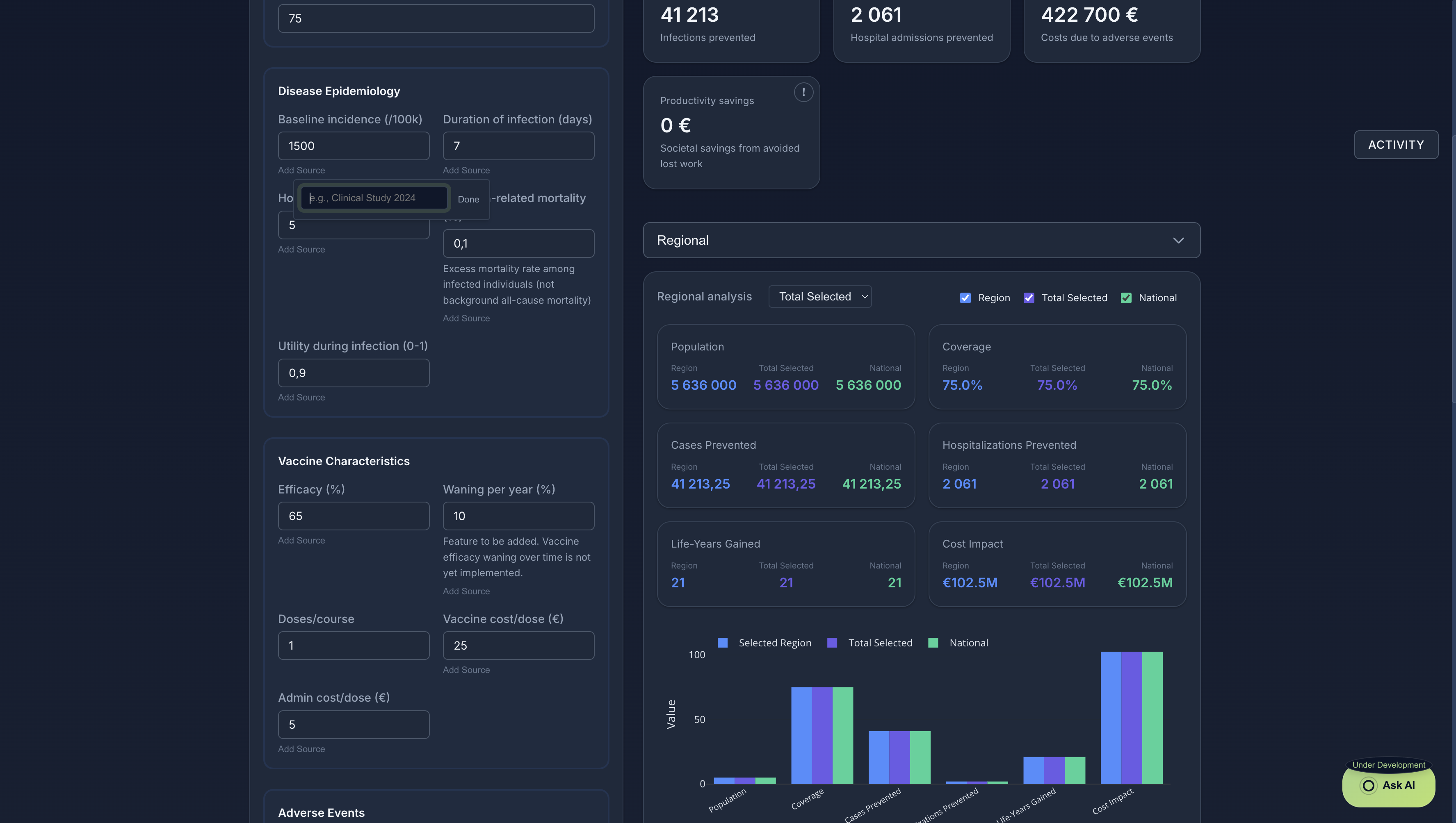 EasyHTA: Vaccine Analytics Platform screenshot