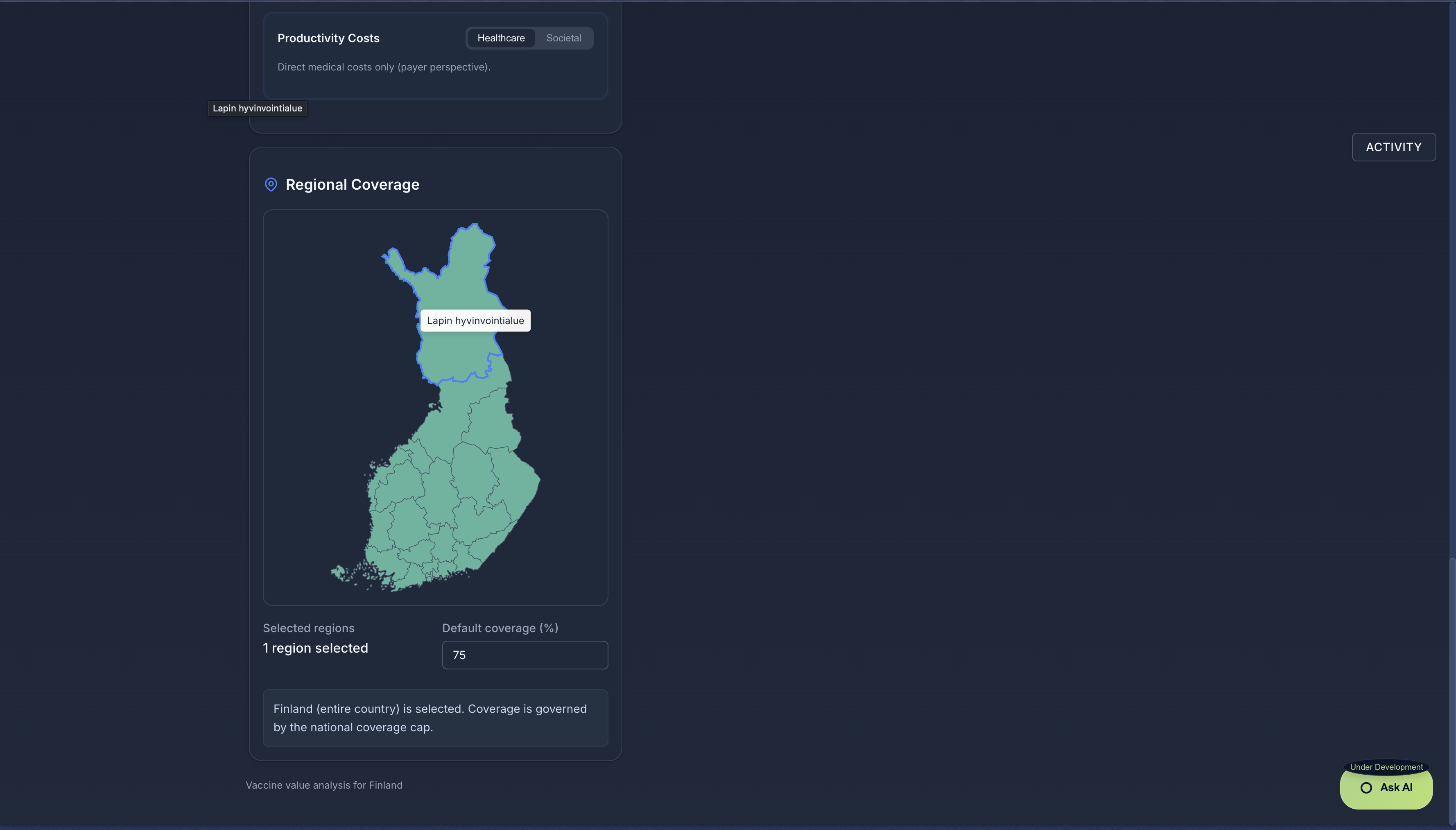 EasyHTA: Vaccine Analytics Platform screenshot
