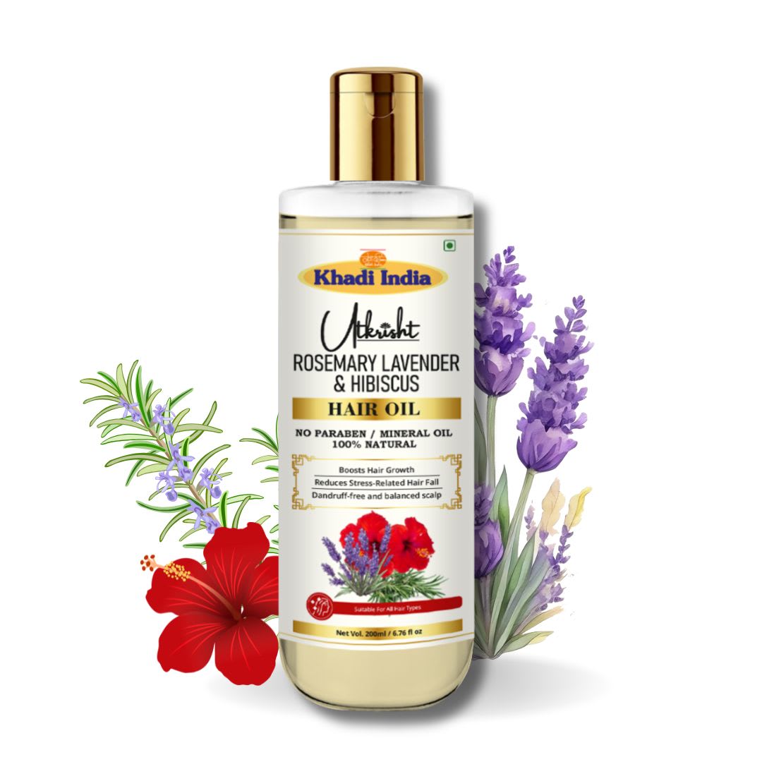Utkrisht Khadi Rosemary Lavender Hibiscus Hair Oil for Healthy Scalp, Hair Fall Control & Stronger Hair | Suitable for All Hair Types -200ML — ingredients