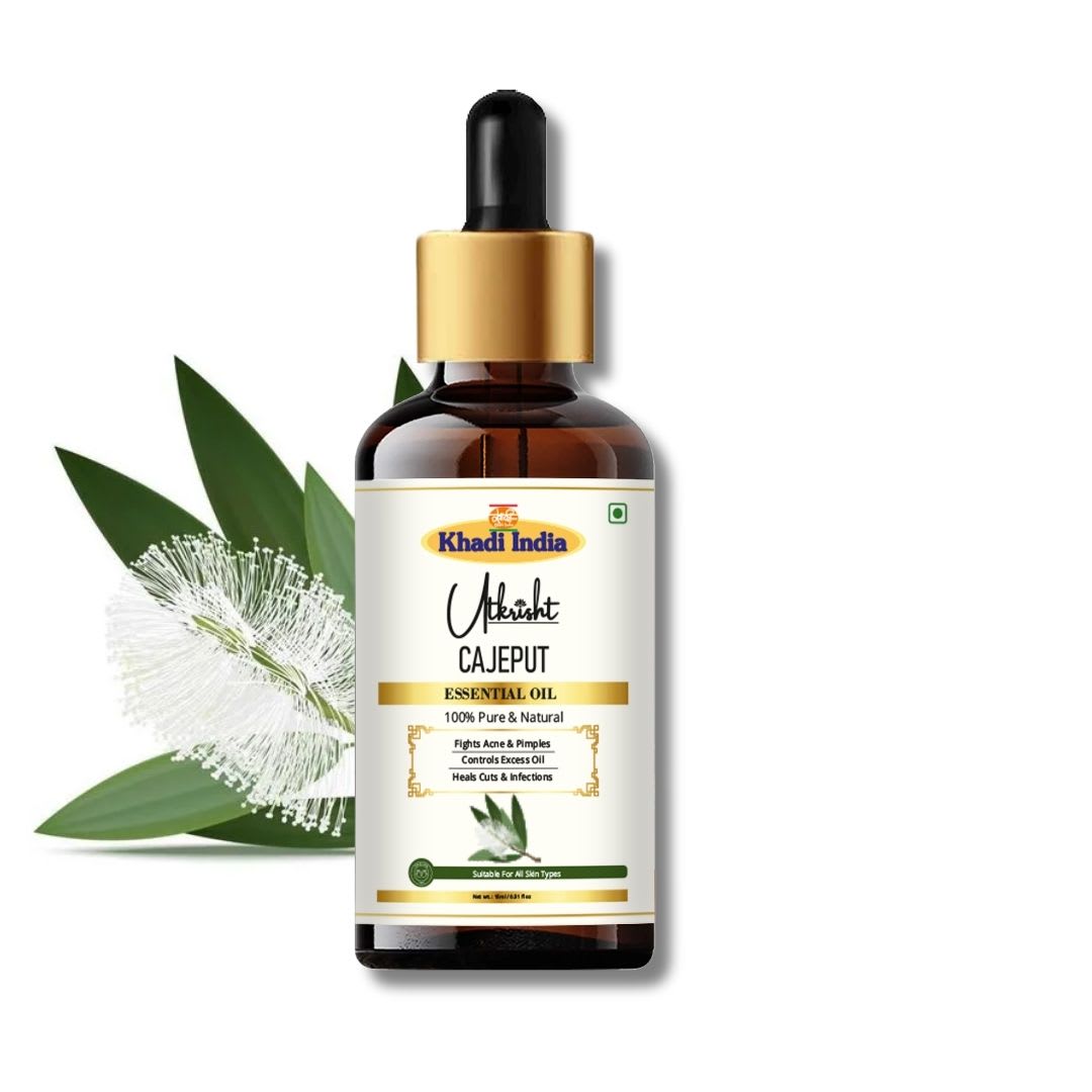 Utkrisht Khadi Therapeutic Grade Cajeput Essential Oil | Premium Natural Essential Oil for Scalp Care, Massage, Aromatherapy & Home Fragrance-15ML