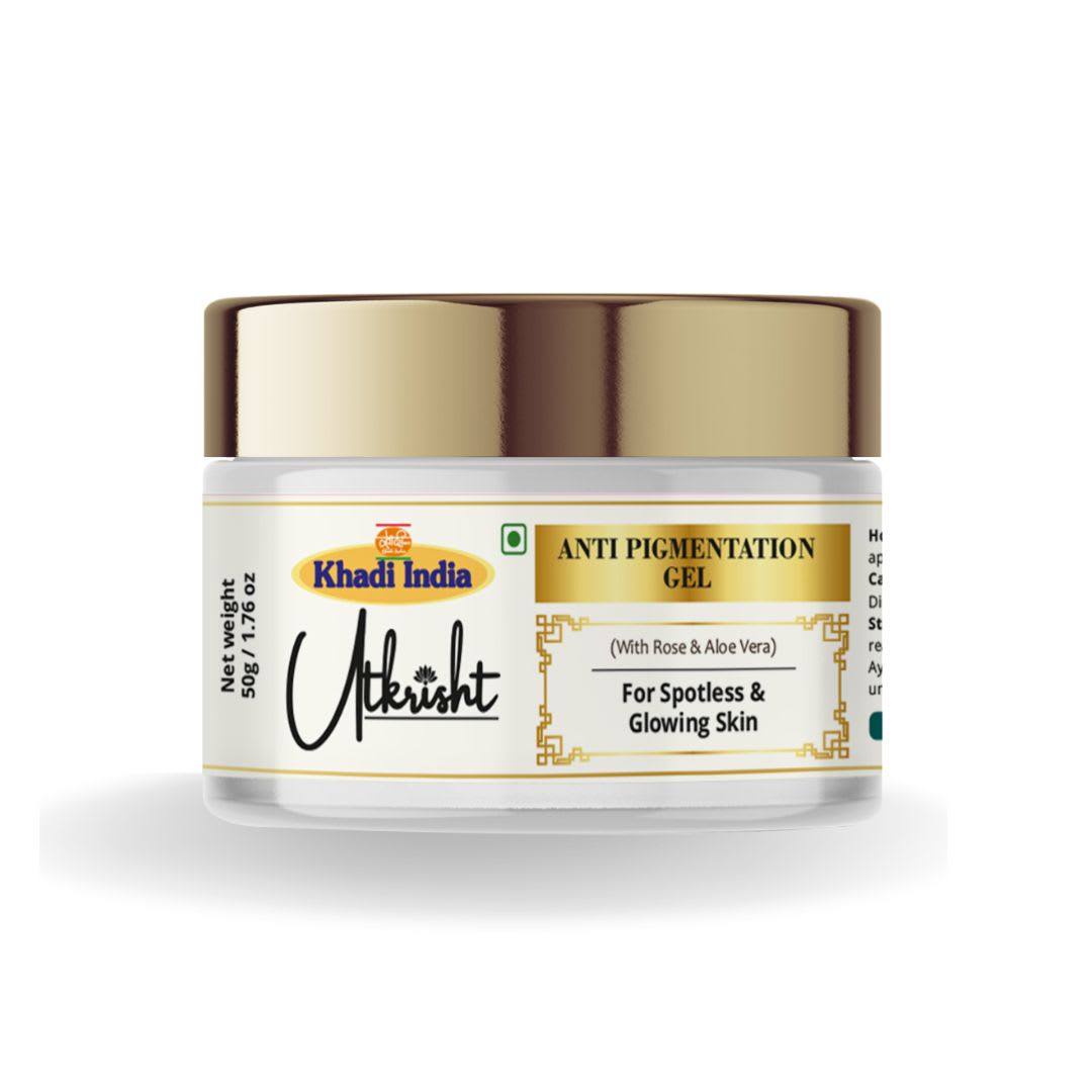 Utkrisht Khadi Anti Pigmentation Skin Brightening Face Gel for Dark Spots, Pigmentation, Uneven Skin Tone & Dullness- 50GM
