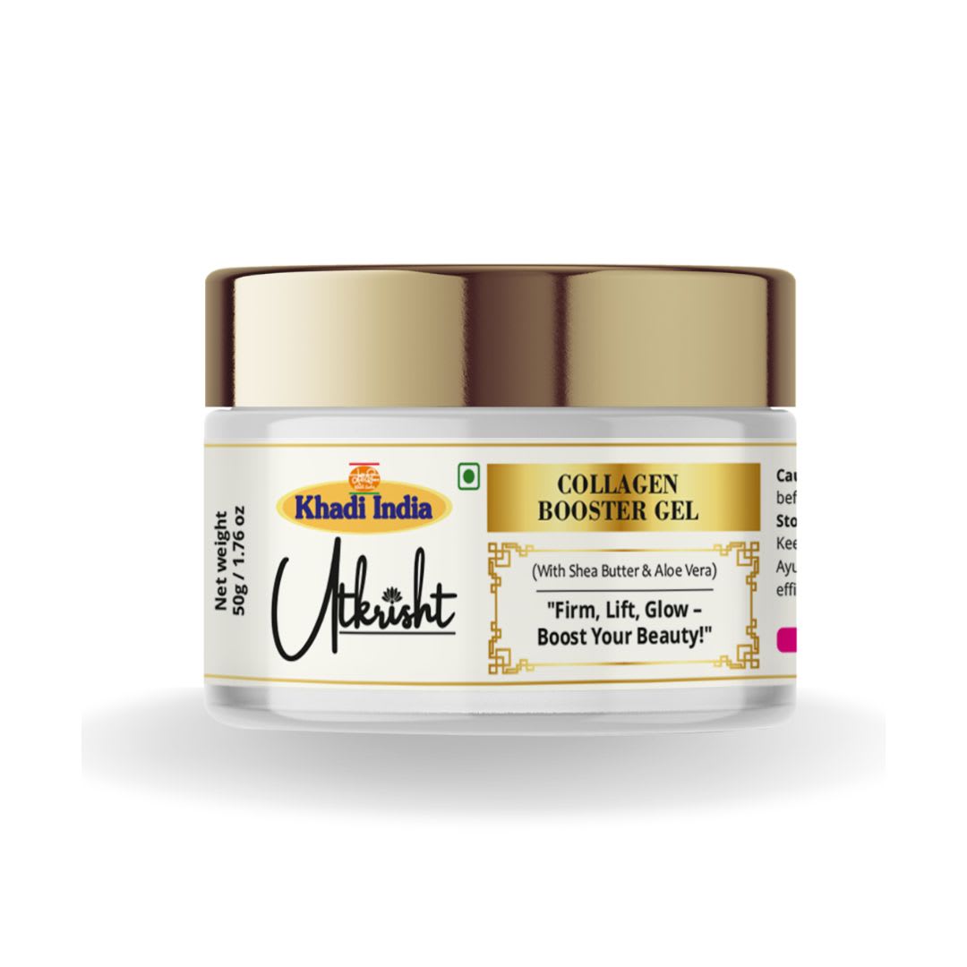Utkrisht Khadi Collagen Booster Face Gel | Hydrating & Firming Gel for Youthful Looking Skin, Fine Lines, Wrinkles, Skin Elasticity & Natural Glow-50GM