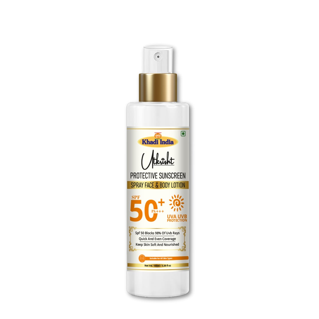 Utkrisht Khadi Sunscreen SPF 50 Spray for Men & Women | Broad Spectrum UVA & UVB Protection-100ML