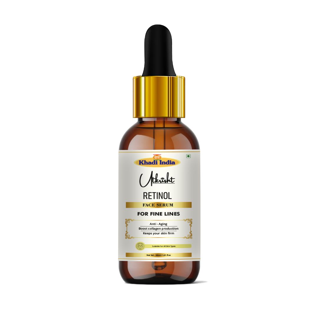 Utkrisht Khadi Retinol Face Serum with Hyaluronic Acid & Vitamin E | Anti-Ageing Face Serum for Fine Lines, Wrinkles & Firmness- 30ml