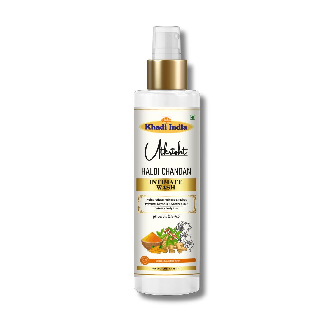 Utkrisht Khadi Intimate Wash for Women | pH Balanced Feminine Hygiene Wash with Natural Ingredients for Daily Freshness-100GM