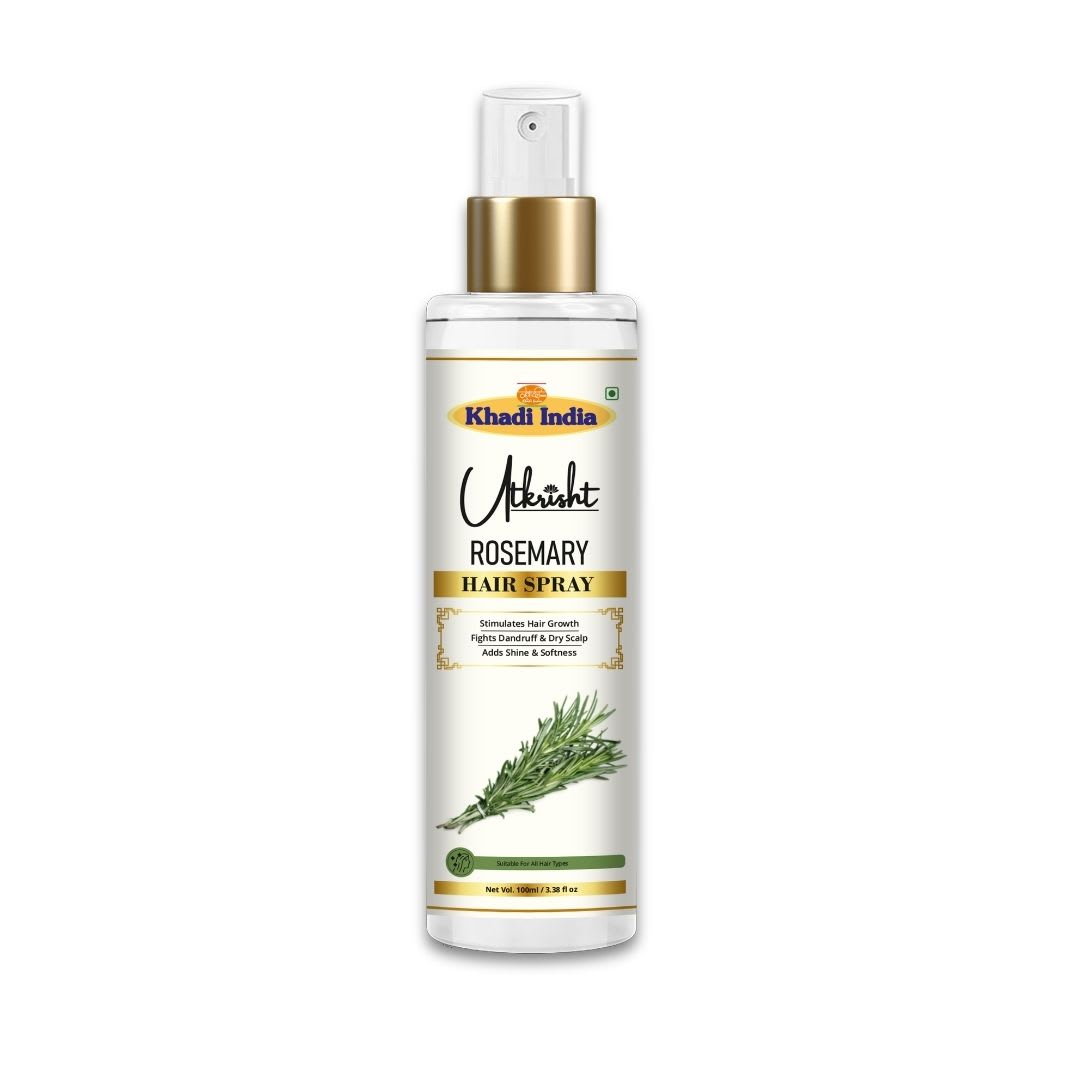 Utkrisht Khadi Rosemary Hair Spray for Hair Growth For Nourishes Dry Scalp, Controls Frizz, Strengthens Hair & Enhances Natural Shine-100ML