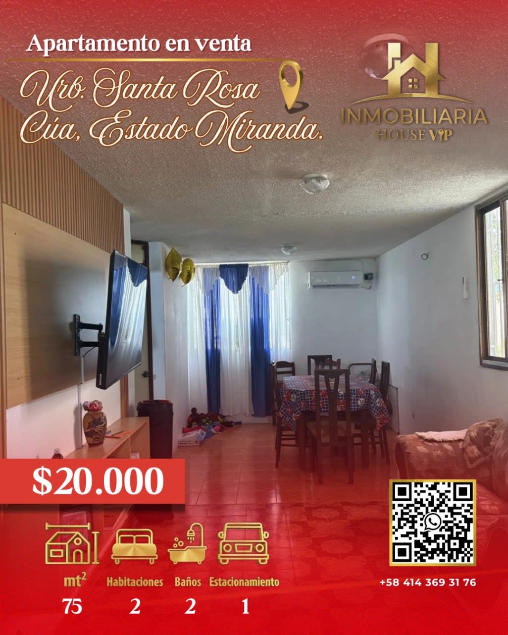Venta de cómodo apartamento en Urbanización Santa Rosa. Cua. Estado Miranda