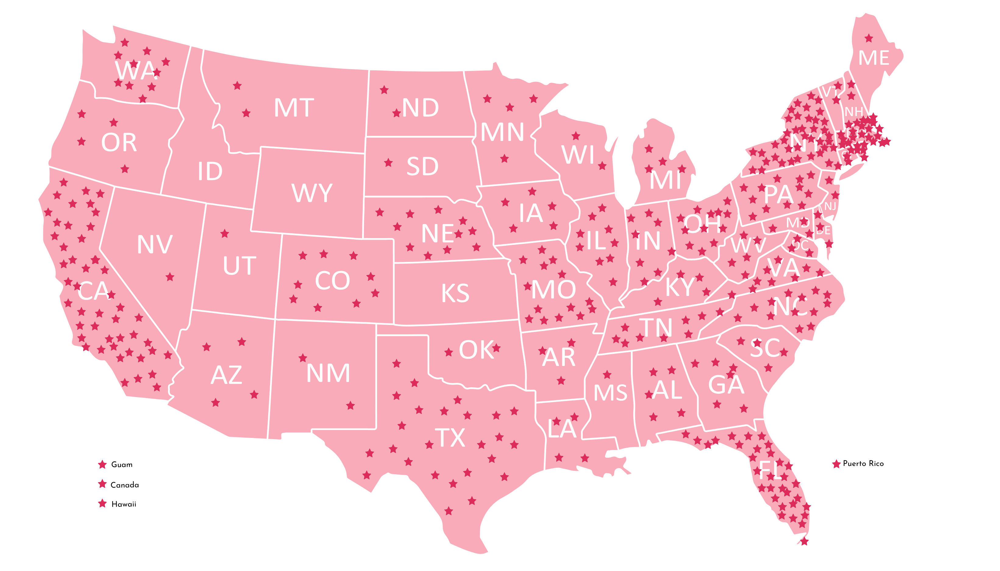 Map of NWSN Members in the USA.