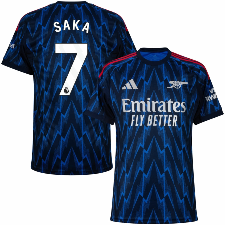 Arsenal Away Saka 7 Authentic Player Jersey Shirt 2025-2026