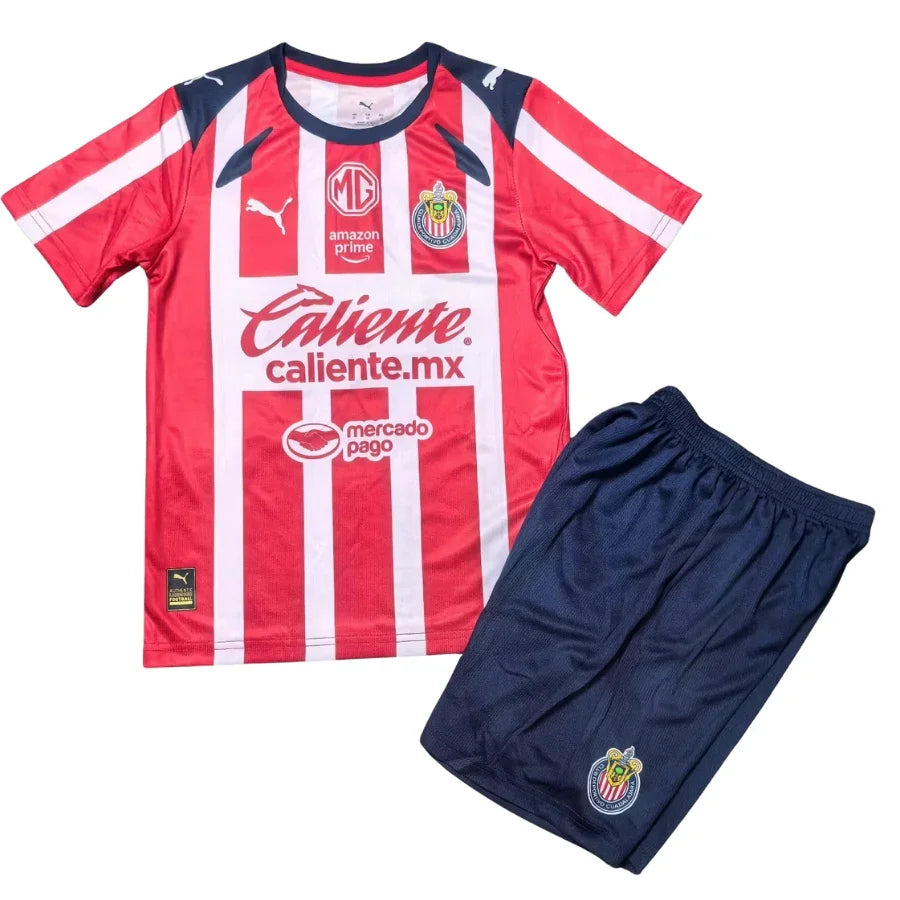 Kids Kit Chivas de Guadalajara Home Fan Jersey 2025/26 3