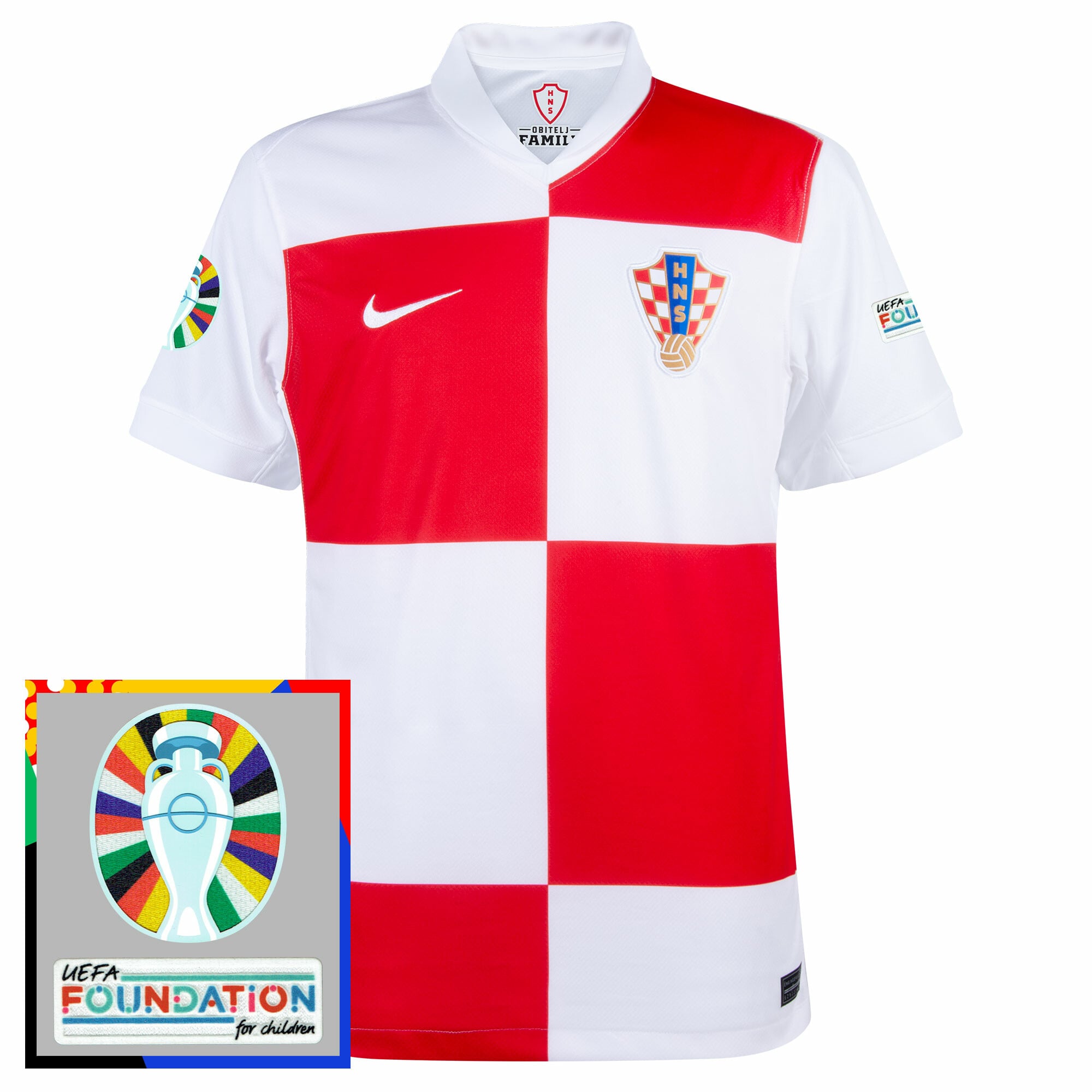 Croatia Home Shirt 2024-2025 incl. Euro 2024 & Foundation Patches