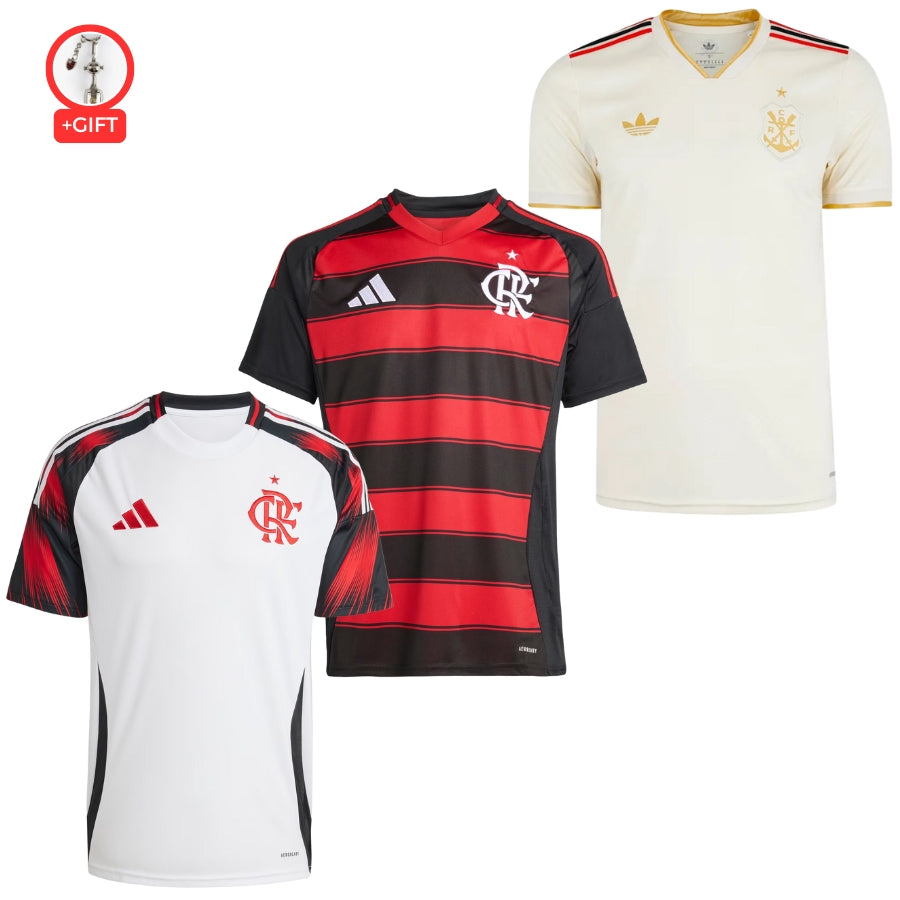 Flamengo Fan Jersey Home, Away e Third 2025/26 – Kit 3 Fan Jersey