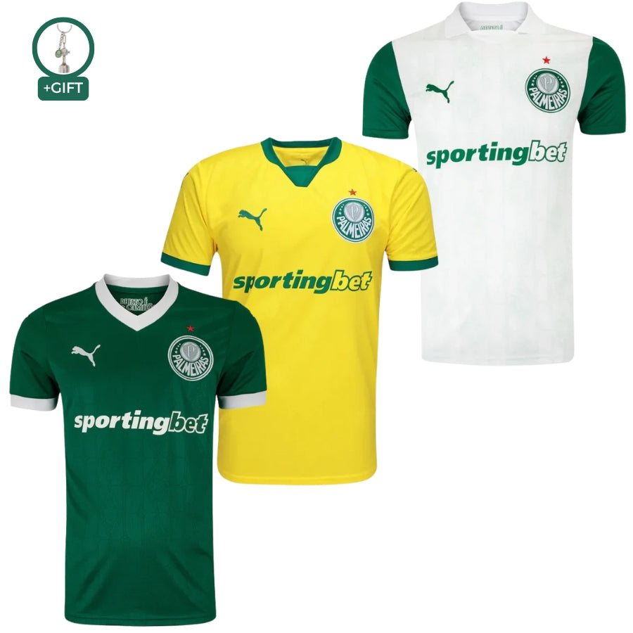 Palmeiras Fan Jersey Home, Away e Third 2025/26 – Kit 3 Fan Jersey
