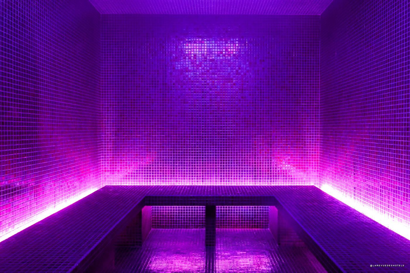 The hammam at the FORêT spa and its mosaic