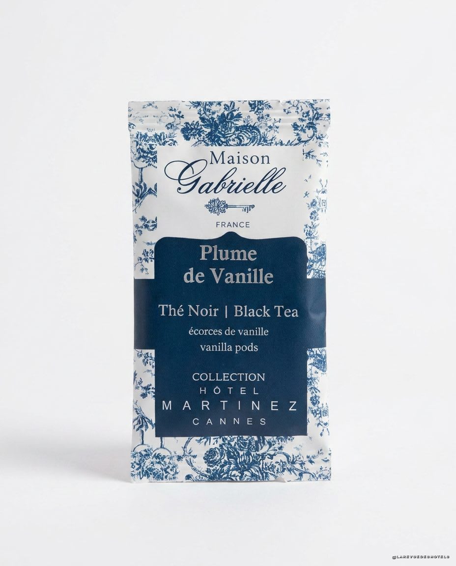 Sachet de thé Plume de Vanille Maison Gabrielle collection Hôtel Martinez Cannes