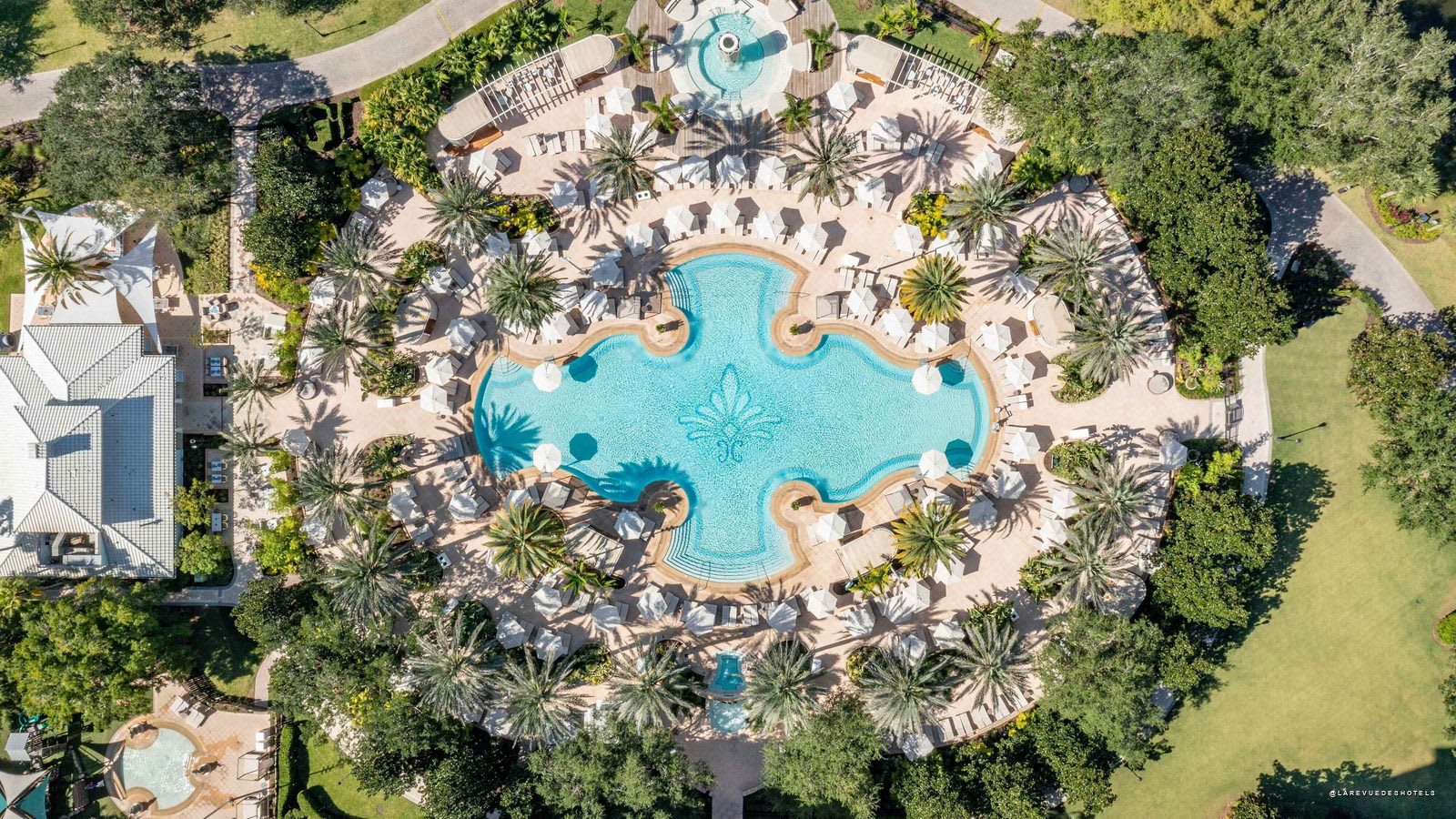 La piscine du Ritz-Carlton Orlando, Grande Lakes, vue du ciel