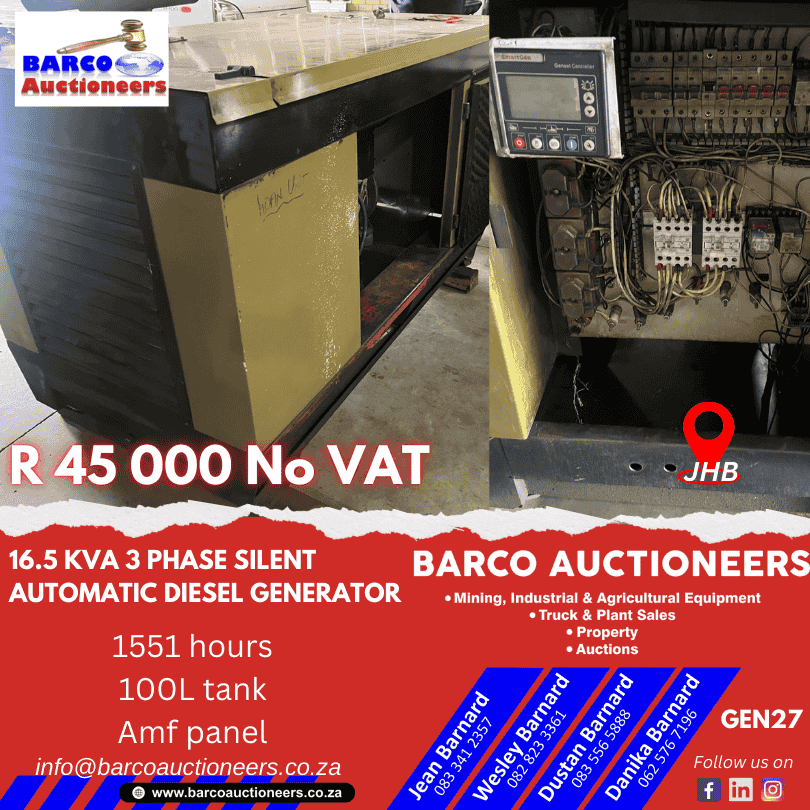 GEN27_16.5 KVA 3 Phase Silent Automatic Diesel Generator