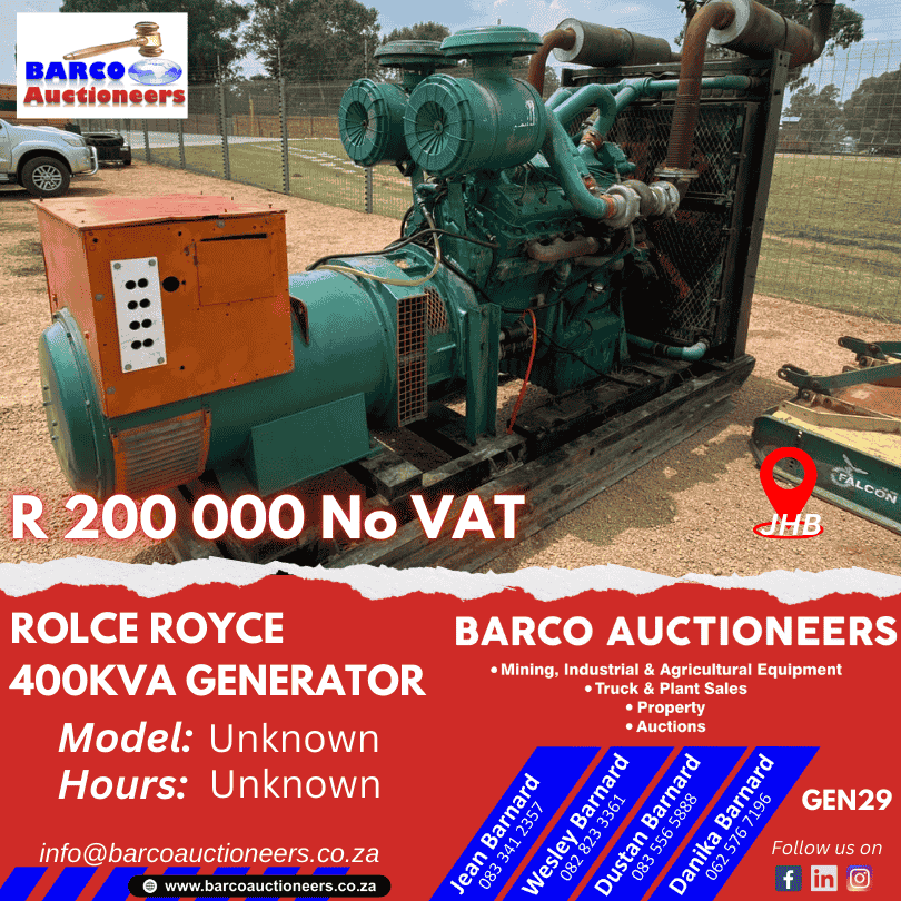 GEN29_Rolce Royce 400KVA Generator