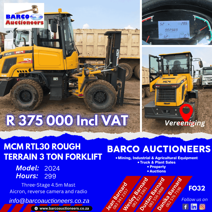 FO32_MCM RTL30 Rough Terrain 3 Ton Forklift